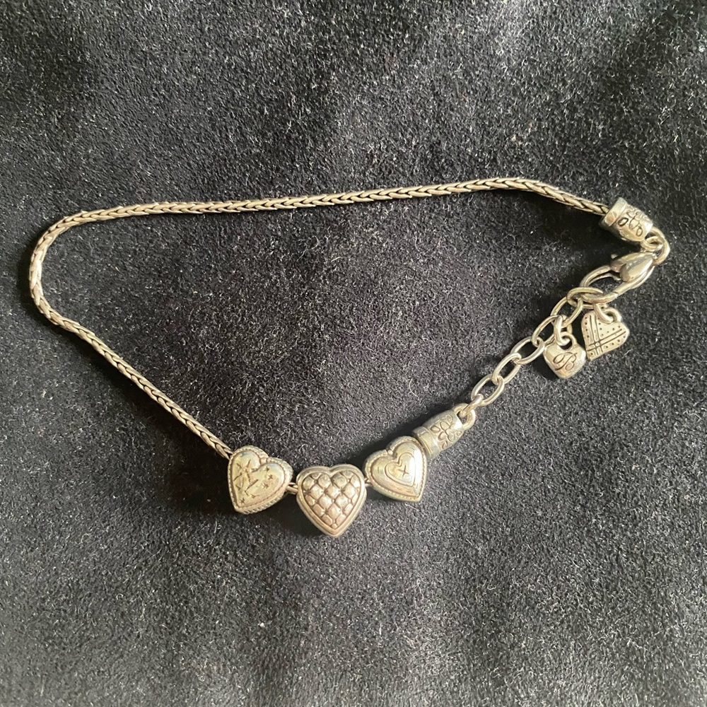 Brighton Silver Heart Charm Anklet